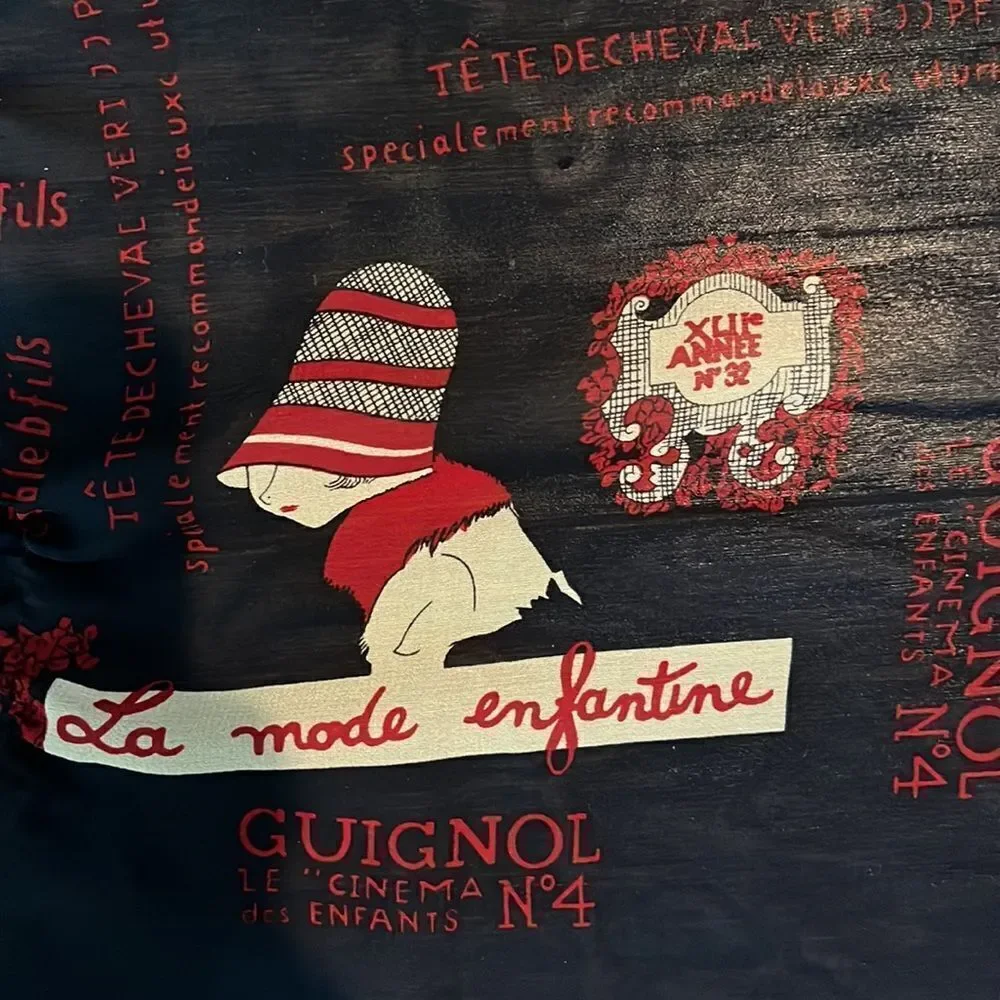 French women’s hat & print silk long retro vintage art deco  scarf 62” x 21”